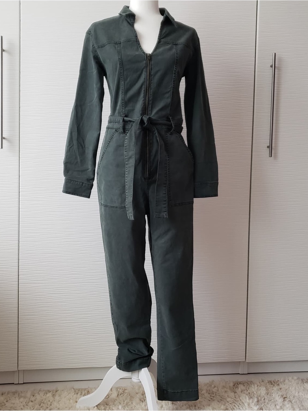 Universal Thread Utility Tie-Waist Jumpsuit in Dark Green